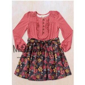 Matilda Jane Friends Forever Tatiana Dress Red Floral Size 8